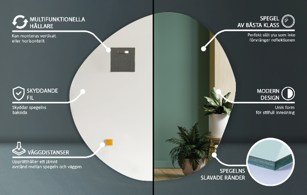 Oglindă neregulată moderna fara rama 58x58 cm