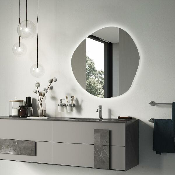 Oglinda forma neregulata led 97x96 cm