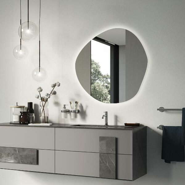 Oglinda forma neregulata led 97x96 cm
