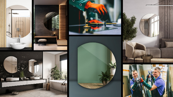 Oglindă cu cerc trunchiat original 84x100 cm