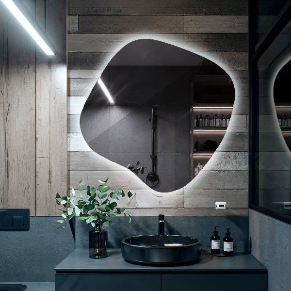 Oglinda forma neregulata led 59x58 cm