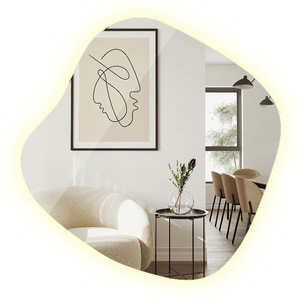 Oglinda forma neregulata led 68x67 cm