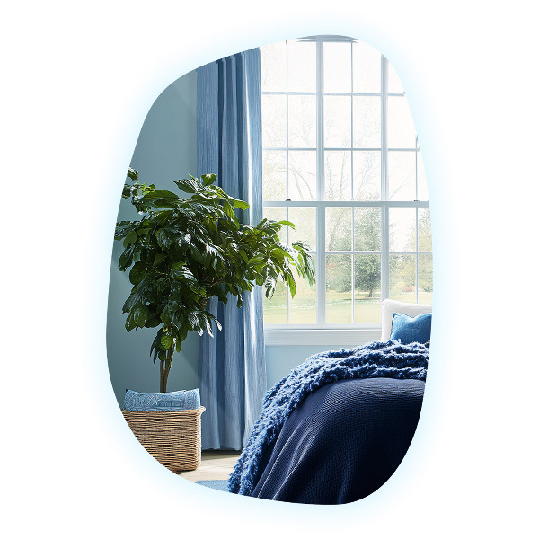 Oglinda asimetrica cu led în formă de pată 91x66 cm