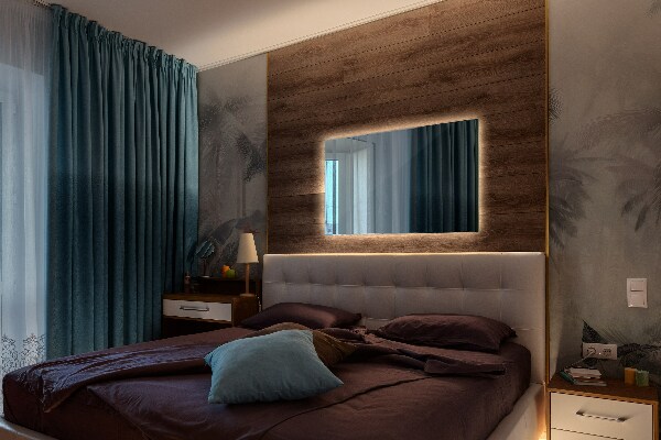 Oglinda perete dreptunghiulara cu led 100x70 cm