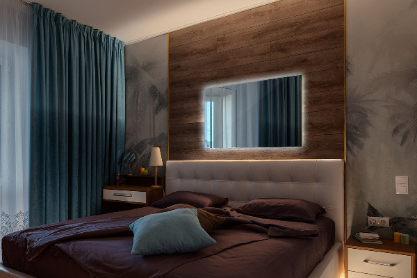 Oglinda dreptunghiulara moderna cu led 70x50 cm