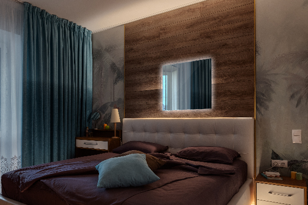 Oglinda dreptunghiulara de baie cu led 50x50 cm