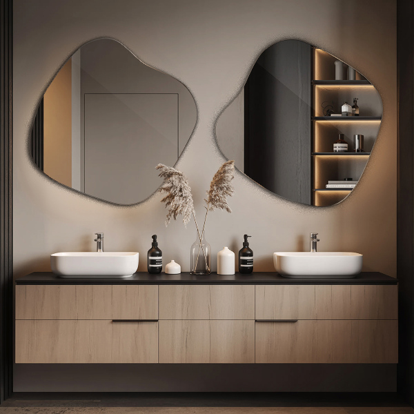 Oglindă neregulata în formă de pată original 58x59 cm