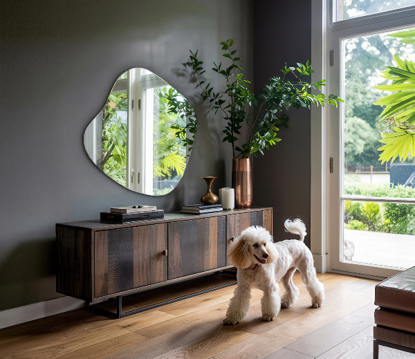 Oglindă neregulata în formă de pată original 68x67 cm