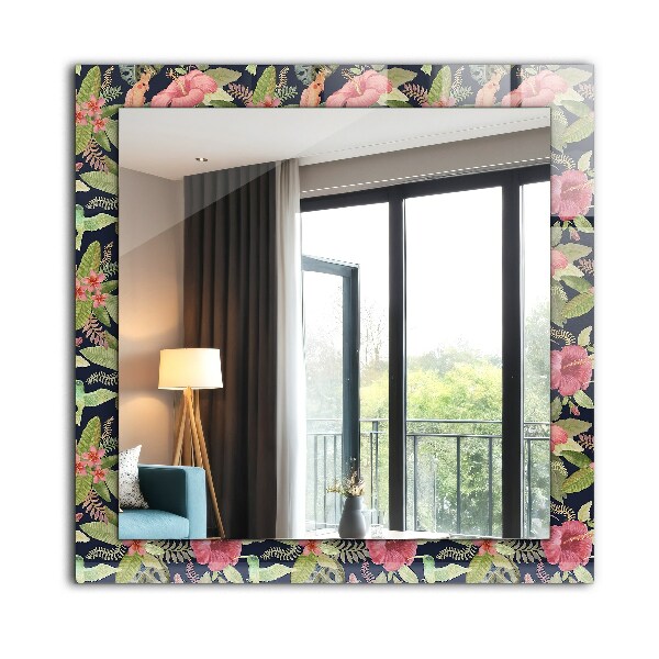 Decor oglinda Flori și păsări