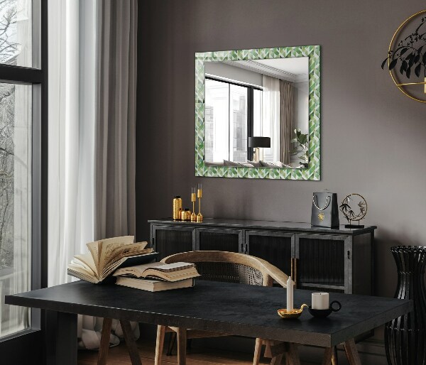 Decoratiuni perete cu oglinda Motiv geometric verde