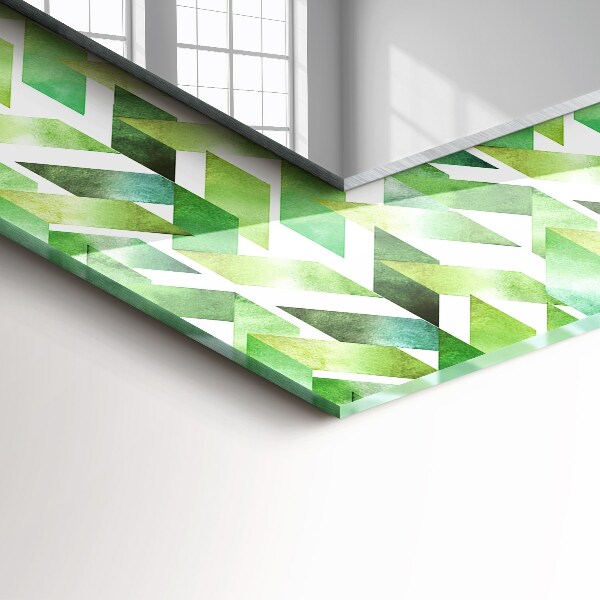 Decoratiuni perete cu oglinda Motiv geometric verde