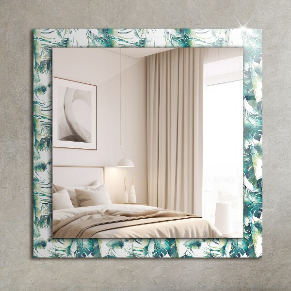 Decor oglinda Frunze tropicale verzi