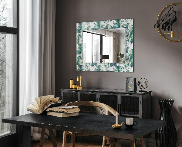 Decor oglinda Frunze tropicale verzi