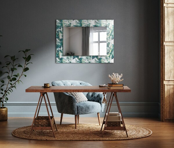 Decor oglinda Frunze tropicale verzi
