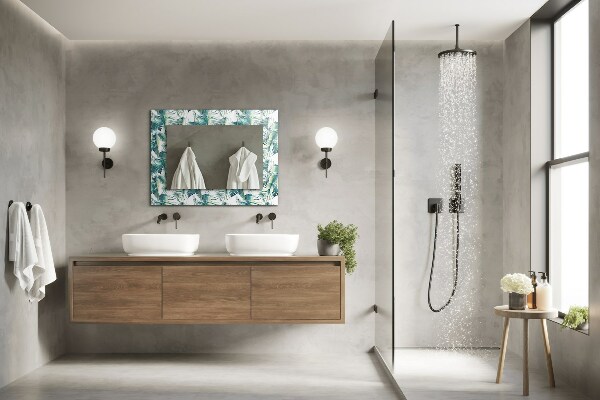 Decor oglinda Frunze tropicale verzi