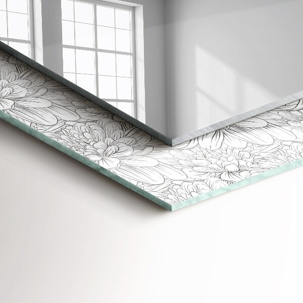 Oglinda decor perete Model floral monocrom