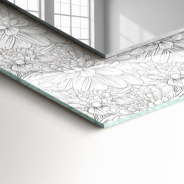 Oglinda decor perete Model floral monocrom