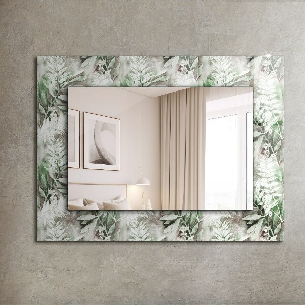 Oglinda decor perete Desen de frunze verzi
