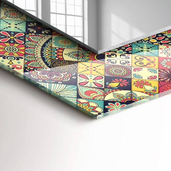 Oglinda rama cu imprimeu Mozaic colorat