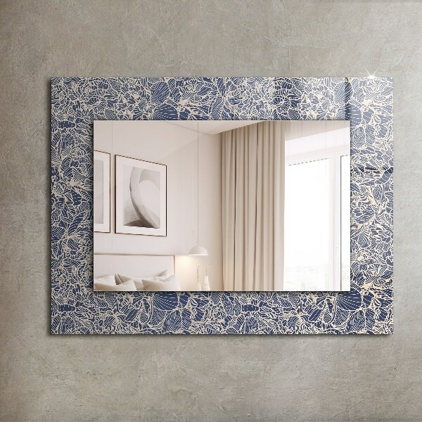 Decor oglinda Model floral pe țesătură