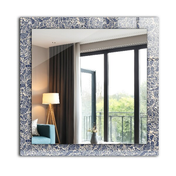 Decor oglinda Model floral pe țesătură