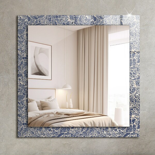 Decor oglinda Model floral pe țesătură