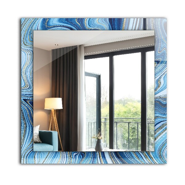 Oglinda perete decorativa Motiv abstract albastru