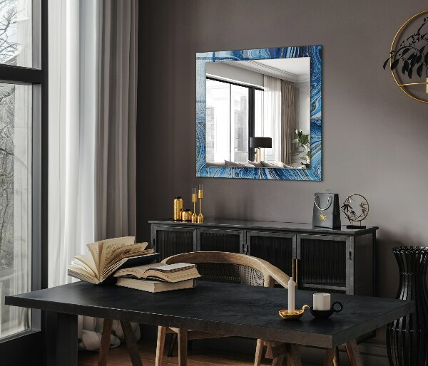 Oglinda perete decorativa Motiv abstract albastru
