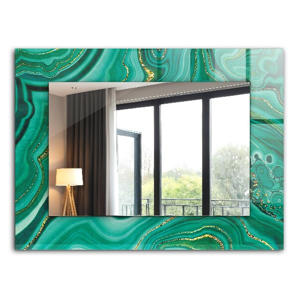 Oglinda rama cu imprimeu Textură abstractă verde