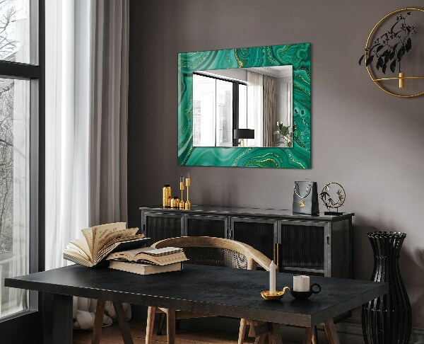 Oglinda rama cu imprimeu Textură abstractă verde