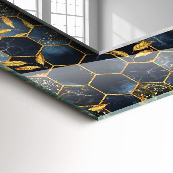 Oglinda cu rama imprimata Frunze hexagonale