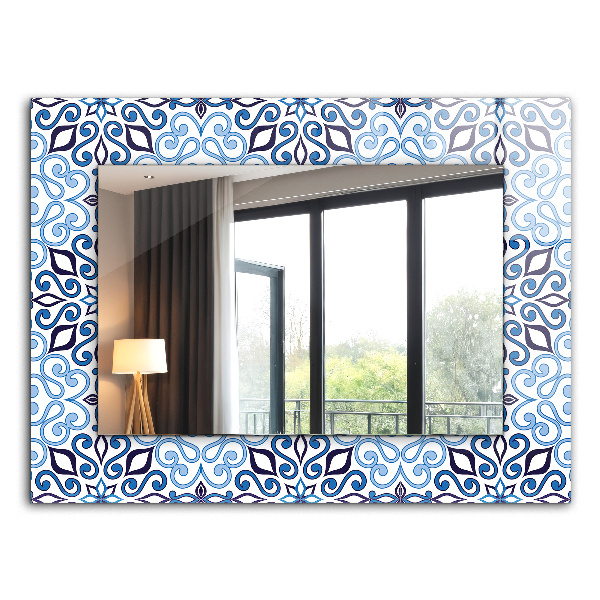 Oglinda perete decorativa Motiv ornamental albastru
