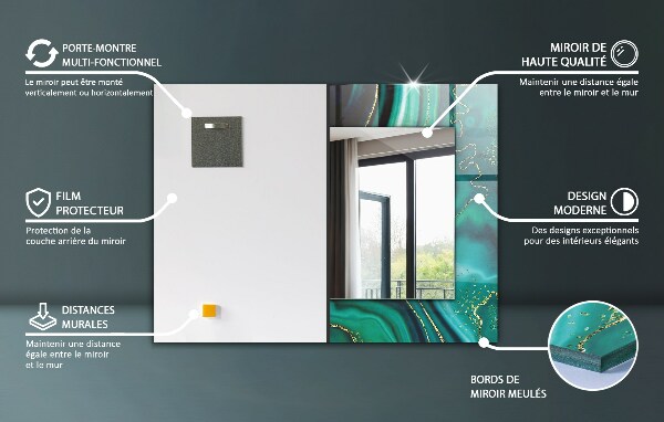 Oglinda perete decorativa Motiv ornamental albastru