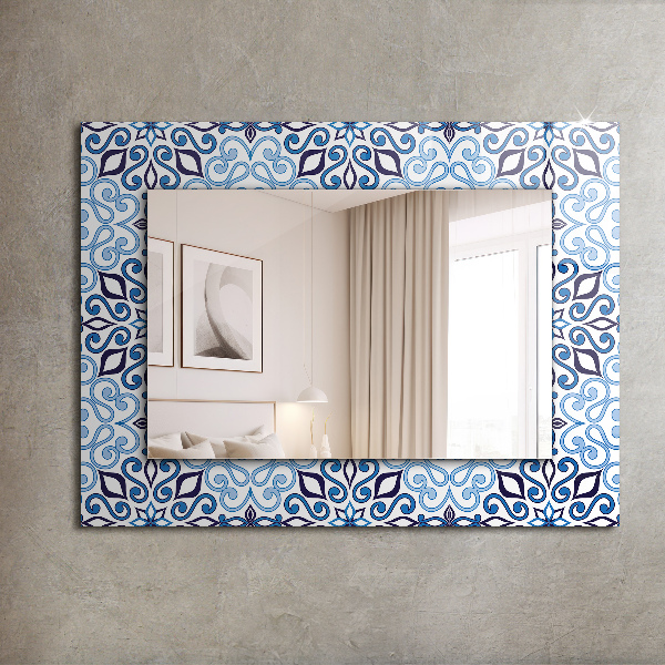 Oglinda perete decorativa Motiv ornamental albastru