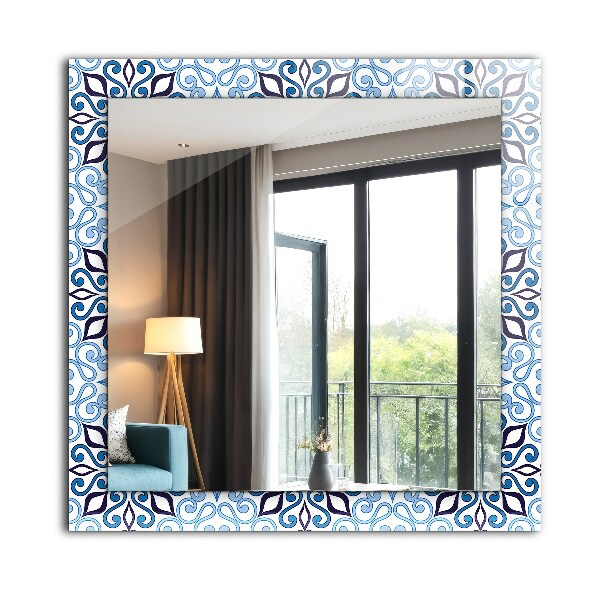Oglinda perete decorativa Motiv ornamental albastru