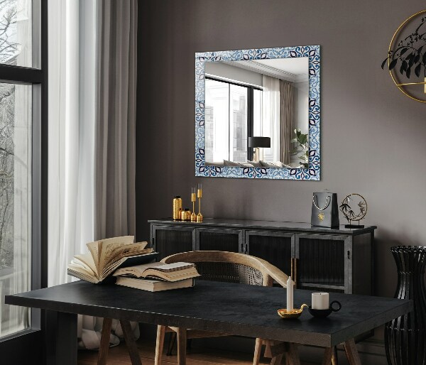 Oglinda perete decorativa Motiv ornamental albastru