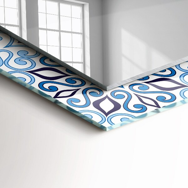 Oglinda perete decorativa Motiv ornamental albastru