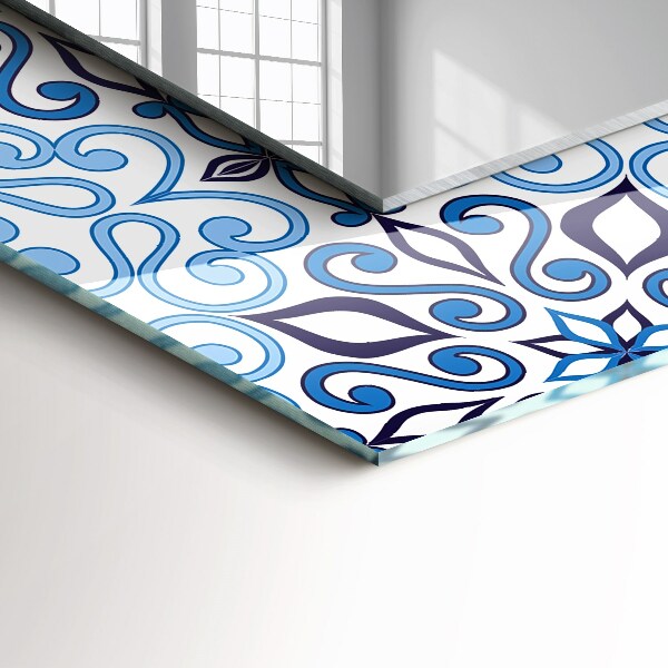 Oglinda perete decorativa Motiv ornamental albastru