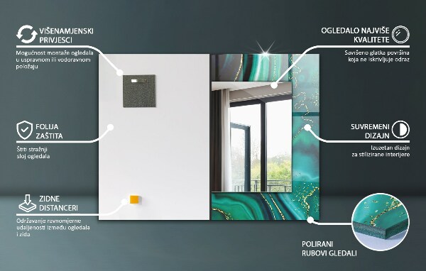 Oglinda cu decor Mozaic colorat