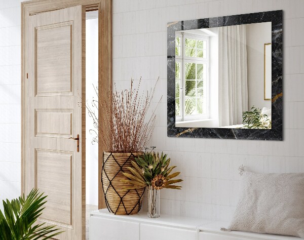 Oglinda rama cu imprimeu Vene de marmură neagră