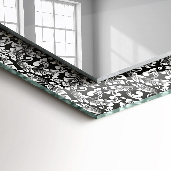 Oglinda decor perete Ornamente în alb și negru