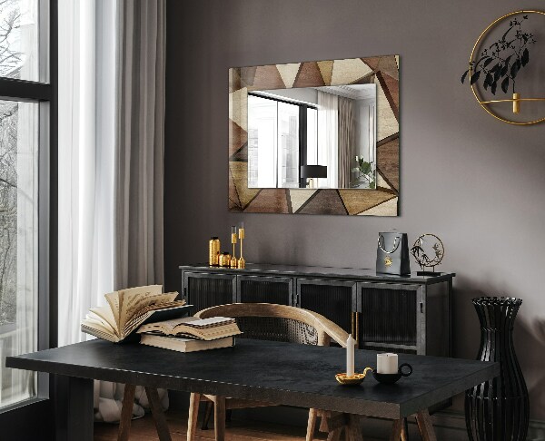 Oglinda rama cu imprimeu Modele geometrice în lemn