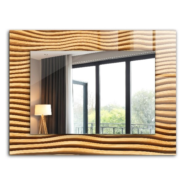 Oglinda cu decor Valuri în lemn