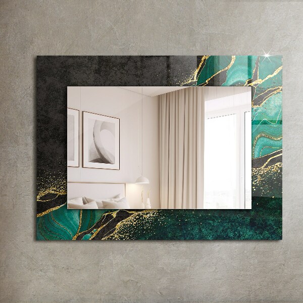 Oglinda cu decor Motive de artă abstractă verde