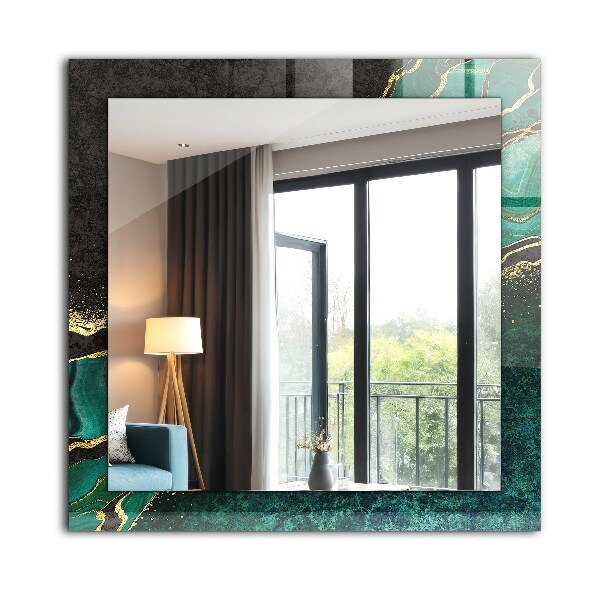 Oglinda cu decor Motive de artă abstractă verde