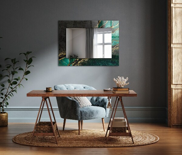 Oglinda cu decor Motive de artă abstractă verde
