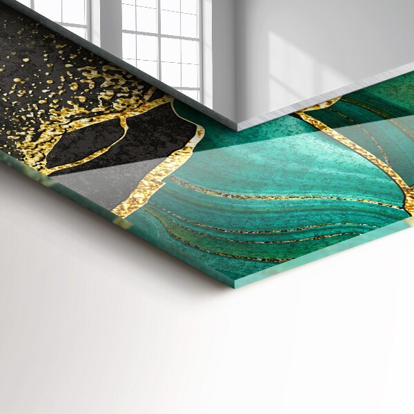 Oglinda cu decor Motive de artă abstractă verde