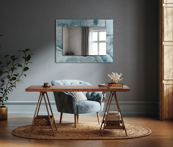 Decor oglinda Texturi din marmură albastră