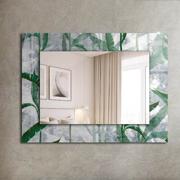 Decoratiuni perete cu oglinda Plante cu frunze verzi