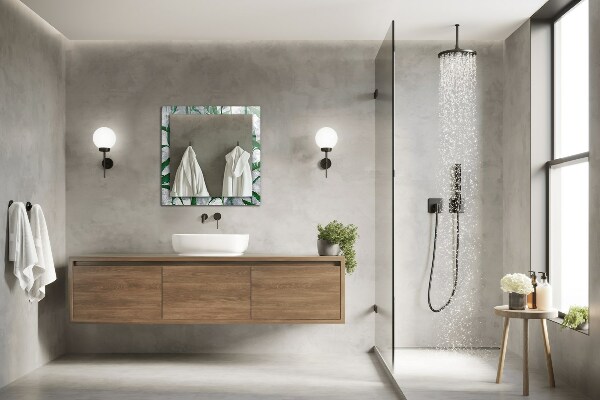 Decoratiuni perete cu oglinda Plante cu frunze verzi